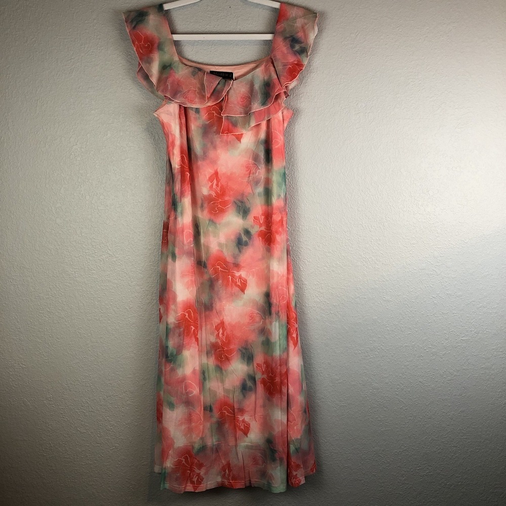Meet Jen Womens XL Maxi Dress Lined Sleeveless‎ Multicolor Boho Cottagecore